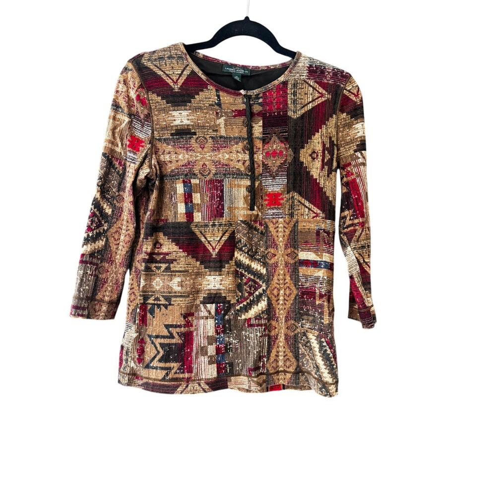 Vintage Ralph Lauren Western Wear Women’s Medium Southwestern 100% Cotton Top